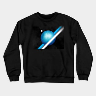 Abstract Blue and White Lines and Balls Crewneck Sweatshirt